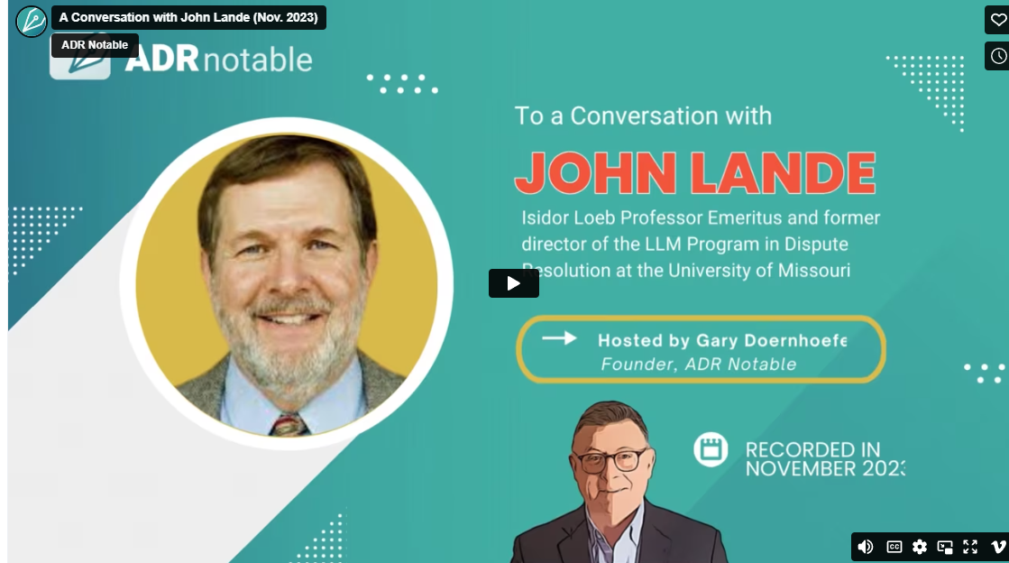 Mediation Webinar with John Lande