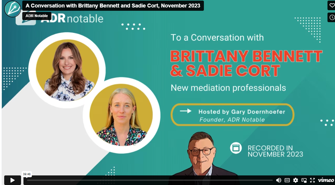 A Webinar with new mediation professionals